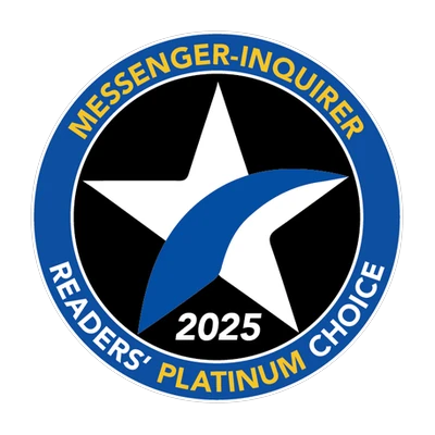 Messenger-Inquirer Readers’ Choice 2025 Platinum Choice award badge.